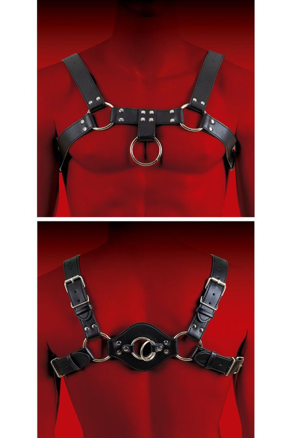 Harnais de bondage pour poitrine homme en cuir vegan