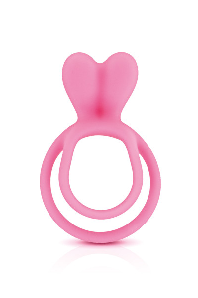 Glamy double cockring pink