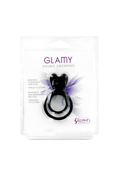 Glamy double cockring black